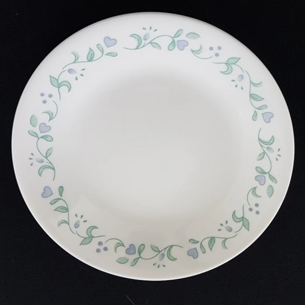 4pc Corelle Vitrelle COUNTRY COTTAGE Side Plates, 6.75 inch, Blue Hearts